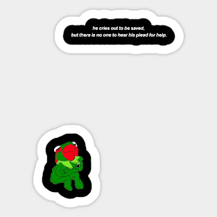 KERMIT IN THE VOID (white text) Sticker